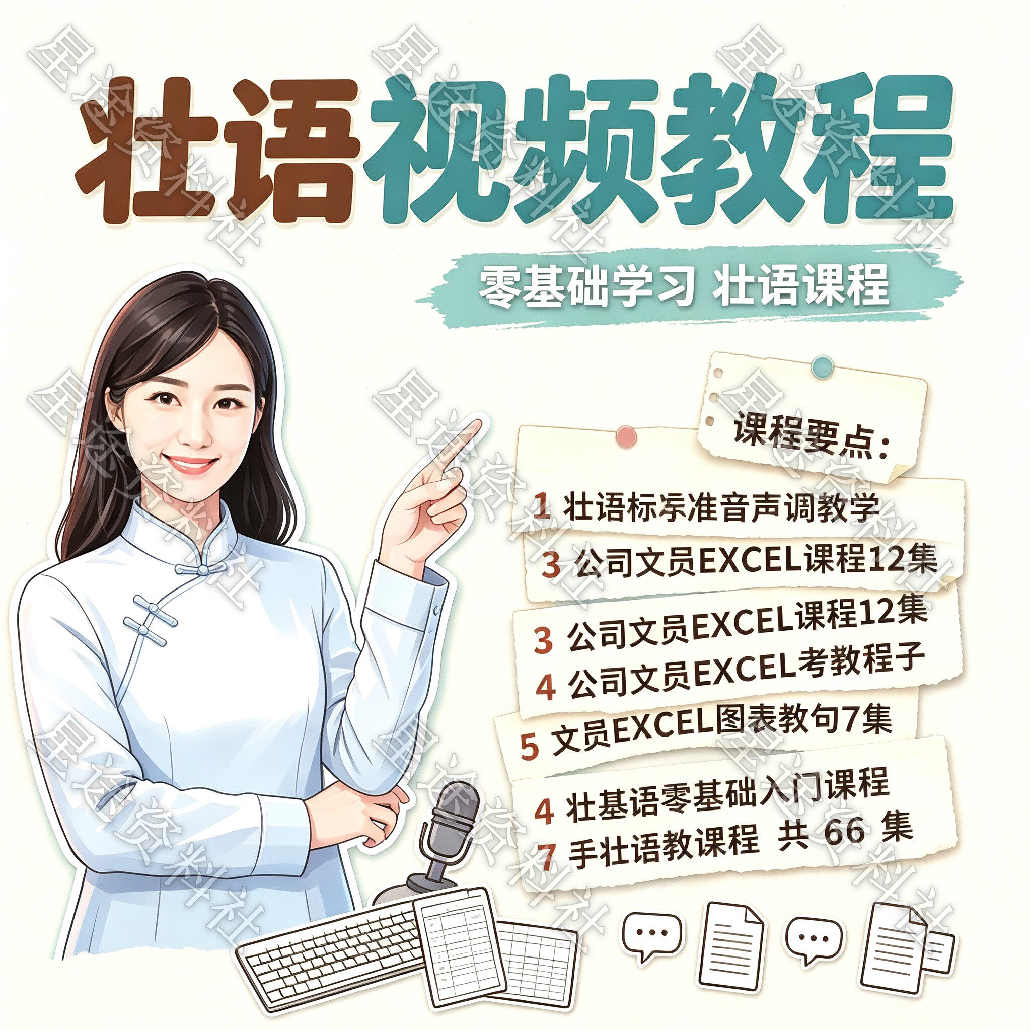 零基础自学到精通壮语视频教程日常生活交流会话句子教学课程
