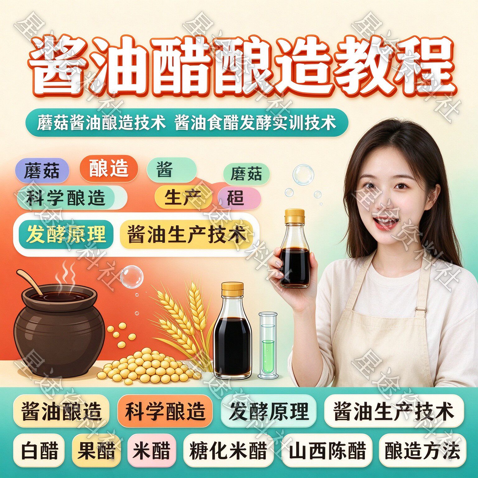 酱油陈醋酿造视频教程发酵制作方法手工传统生产技术酿醋自制课程