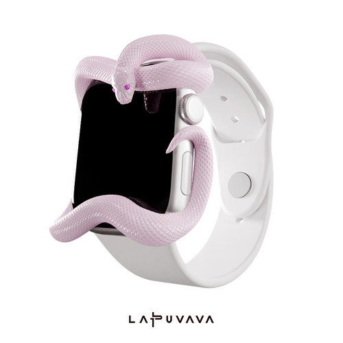 LAPUVAVA适用苹果手表iwatch保护壳粉蛇表壳表带S10/9/8/6/5/4/se