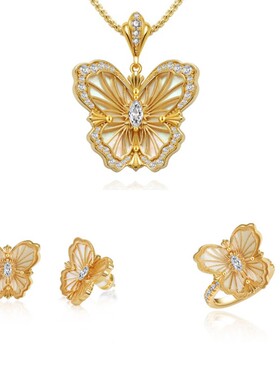 法国gentle motto设计白贝蝴蝶镶嵌百搭耳钉  高品质气质潮流