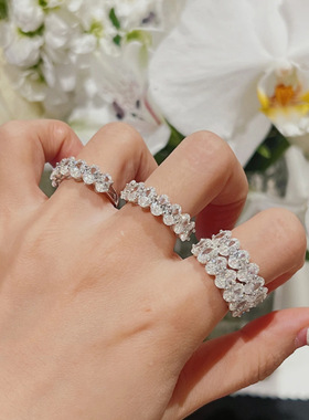 法国gentle motto新中式皇冠蛋形锆石手工时尚排戒  高品质轻奢