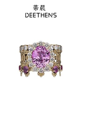 法国gentle motto潮流红刚玉镶钻百搭戒指女  高品质气质法式