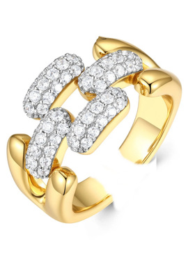 法国gentle motto分色带钻开口戒指  高品质防敏敏真空电镀百搭