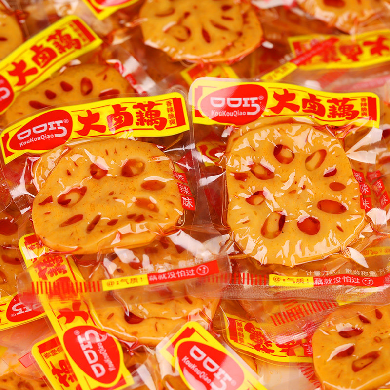 湖南特产口口巧大卤藕香辣藕片莲藕散装网红下饭零食小吃休闲食品