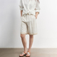 FLOW 宽松版 加松紧腰头穿着舒适珠绣干爽透气裤 SAME 脚扣拼贴短裤