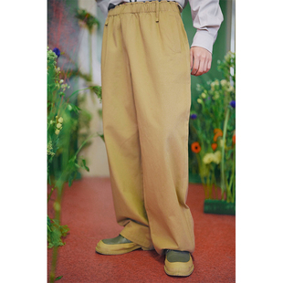 男高级感宽松直筒百搭阔腿裤 日系简约抽绳系带休闲裤 男 FLOW SAME