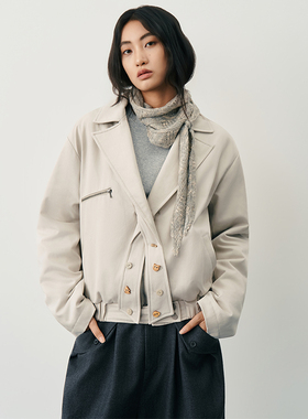 SAMEFLOW 理想主义机车风短棉服秋冬短款夹克休闲外套男女同款