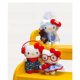 银色JK小香风汽车大头书包hellokitty玩偶挂件毛绒豹纹挂饰凯蒂猫