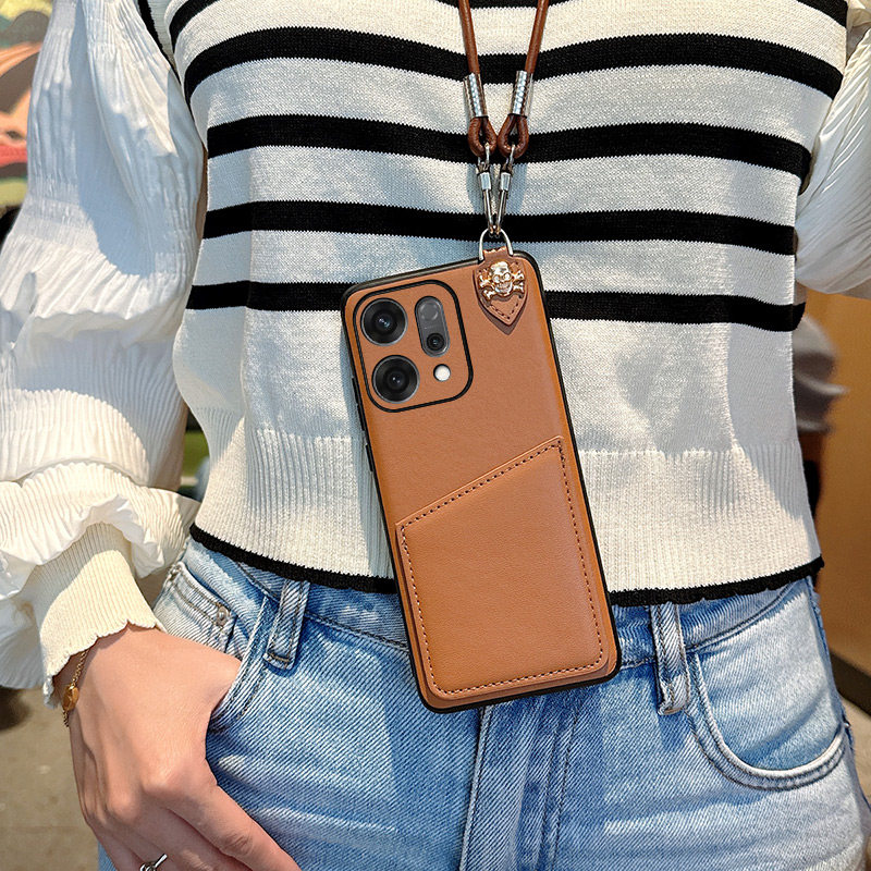 高级感斜挎卡包适用OPPO Reno15手机壳皮纹opporeno15pro保护套全包防摔斜挎挂绳背带网红ins女款卡包reno15