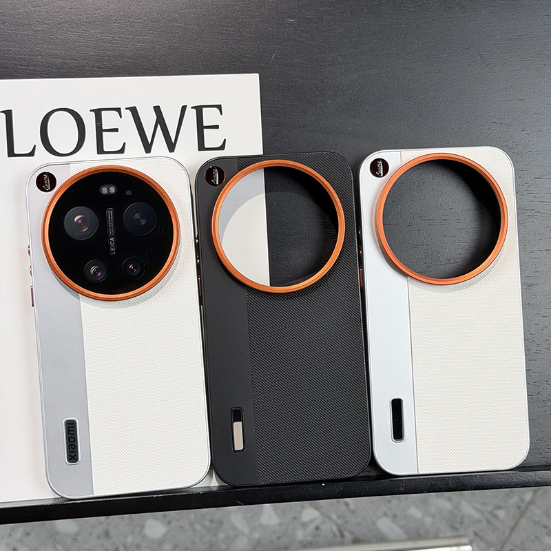 【现货】高级经典双拼设计适用小米17ultra手机壳皮纹小米17ultra徕卡版保护套全包防摔17Ultra创意橙色镜头