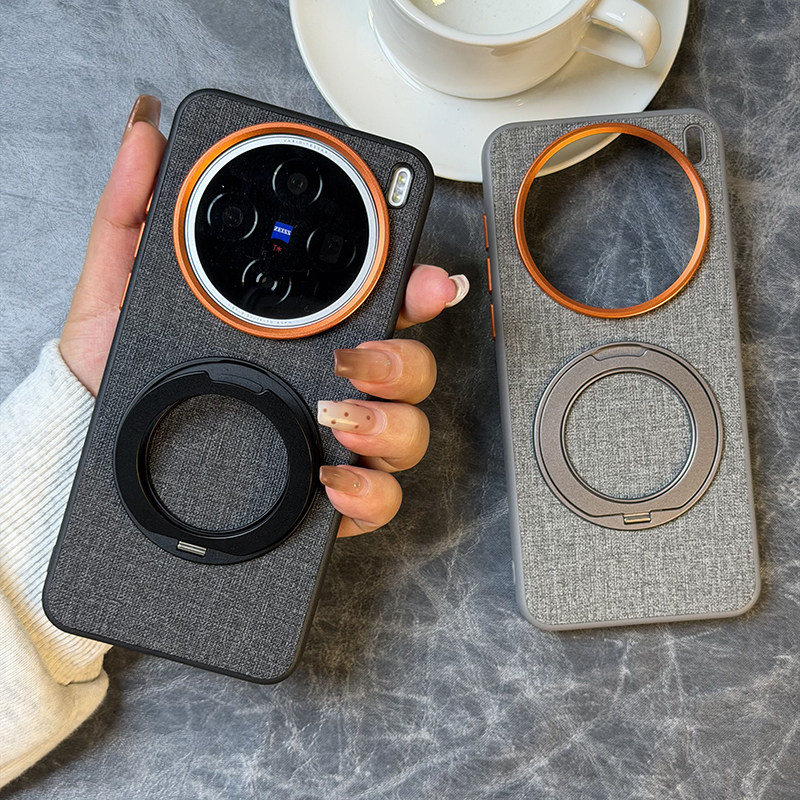 磁吸旋转支架适用努比亚M153豆包手机壳布纹nubia M153保护套防摔硅胶软边m153豆包高档磁吸支点支架