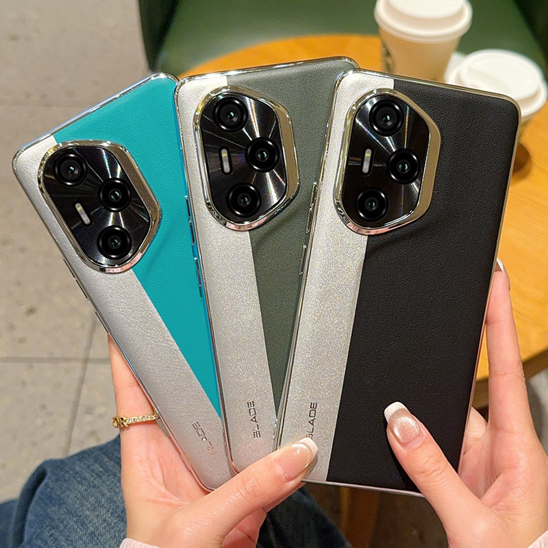 适用荣耀300手机壳电镀皮纹荣耀300pro保护套全包防摔高级拼接高档简约男女荣耀300ultra拼色轻奢