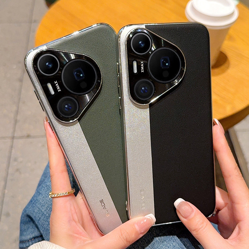 适用荣耀Power手机壳电镀皮纹荣耀Power保护套全包防摔荣耀 Power高级拼接高档简约男女拼色轻奢