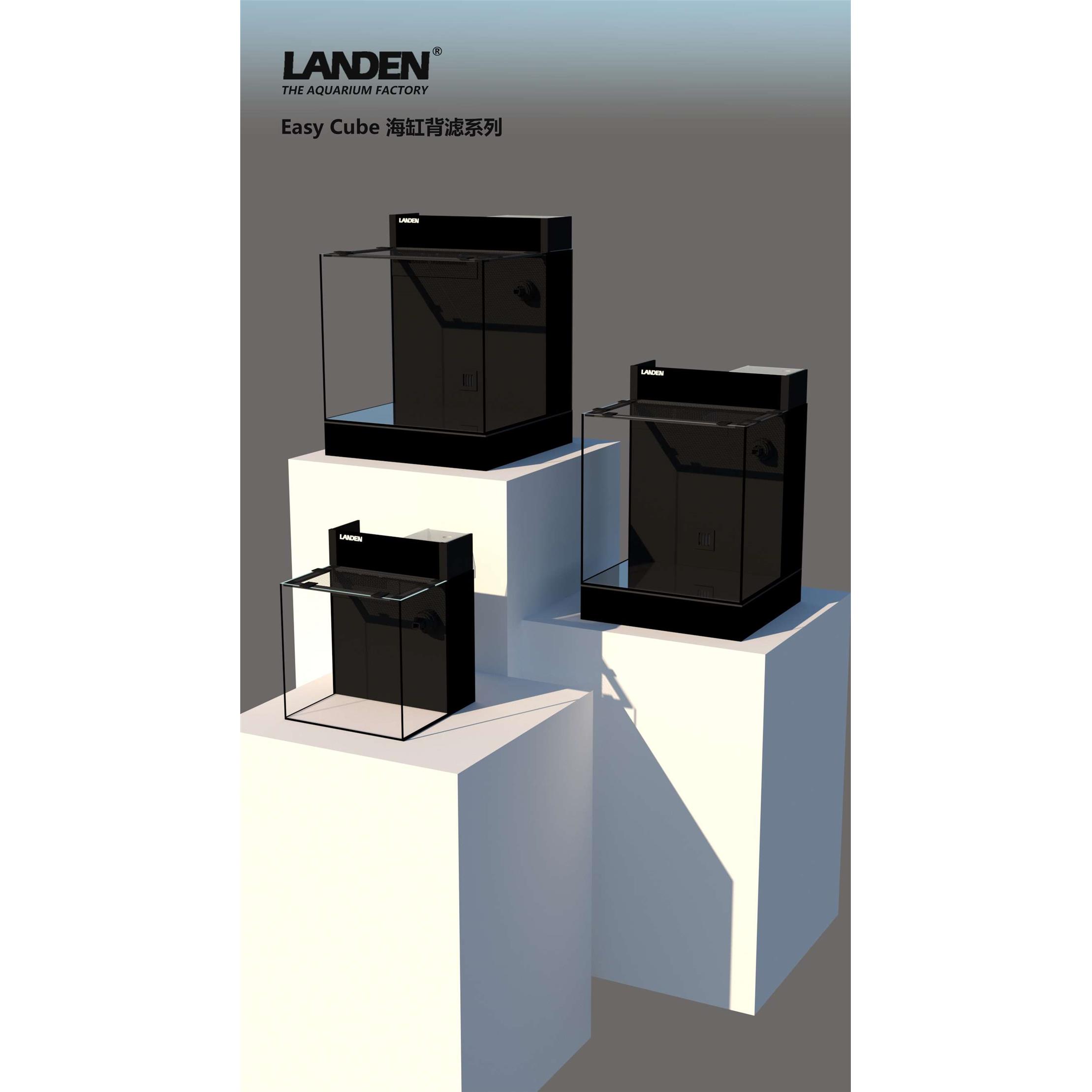 蓝甸背滤海水缸全套珊瑚缸新手中小型客厅桌面方缸超白玻璃鱼缸