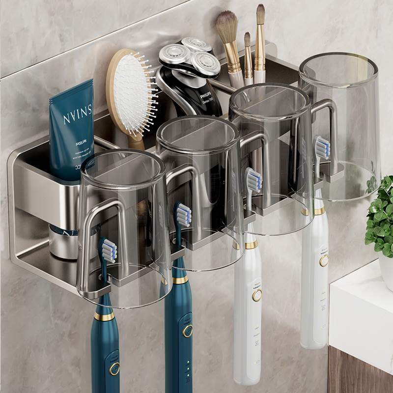 卫生间牙刷置物架免打孔壁挂厕所牙具刷牙杯挂架浴室漱口杯收纳架,金属材料及制品,金属罐/桶/瓶,淘宝优惠券,粉丝福利购,淘宝优惠卷