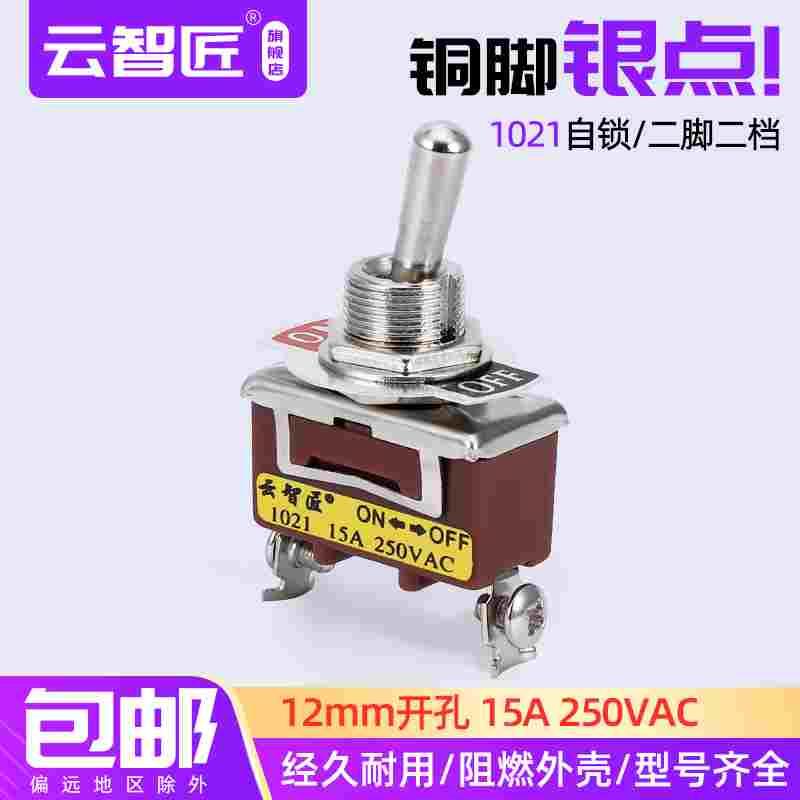 钮子开关摇臂扭子拨动开关E-TEN1021 2脚2档 自锁  螺丝脚 250V