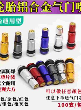 轮胎不锈钢铝合金金属气门嘴汽车真空胎防爆改装充气嘴金银蓝红色