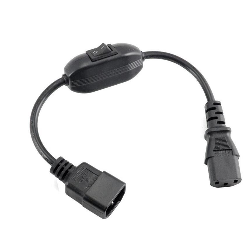 全铜电源线 PDU/UPS延长线C13-C14 0.3米品字延长线带开关全铜