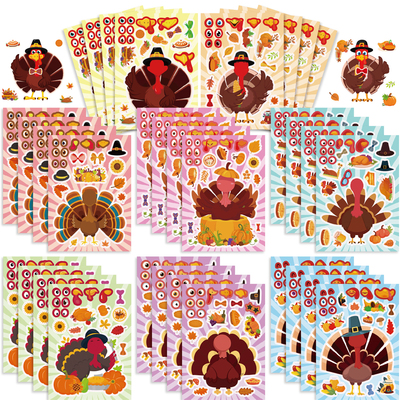 2024感恩节火鸡拼图贴纸