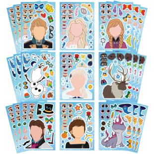 冰雪奇缘拼图贴纸爱莎冰雪公主女王白雪皇后动画儿童女孩派对礼物