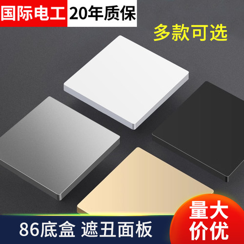 86型空白板加厚家装款开关插座暗盒挡板白盖板空白面板遮挡填空板