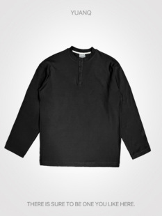 上衣 复古小众男女宽松打底衫 YUANQ25AW亨利领长袖 T恤百搭原创美式