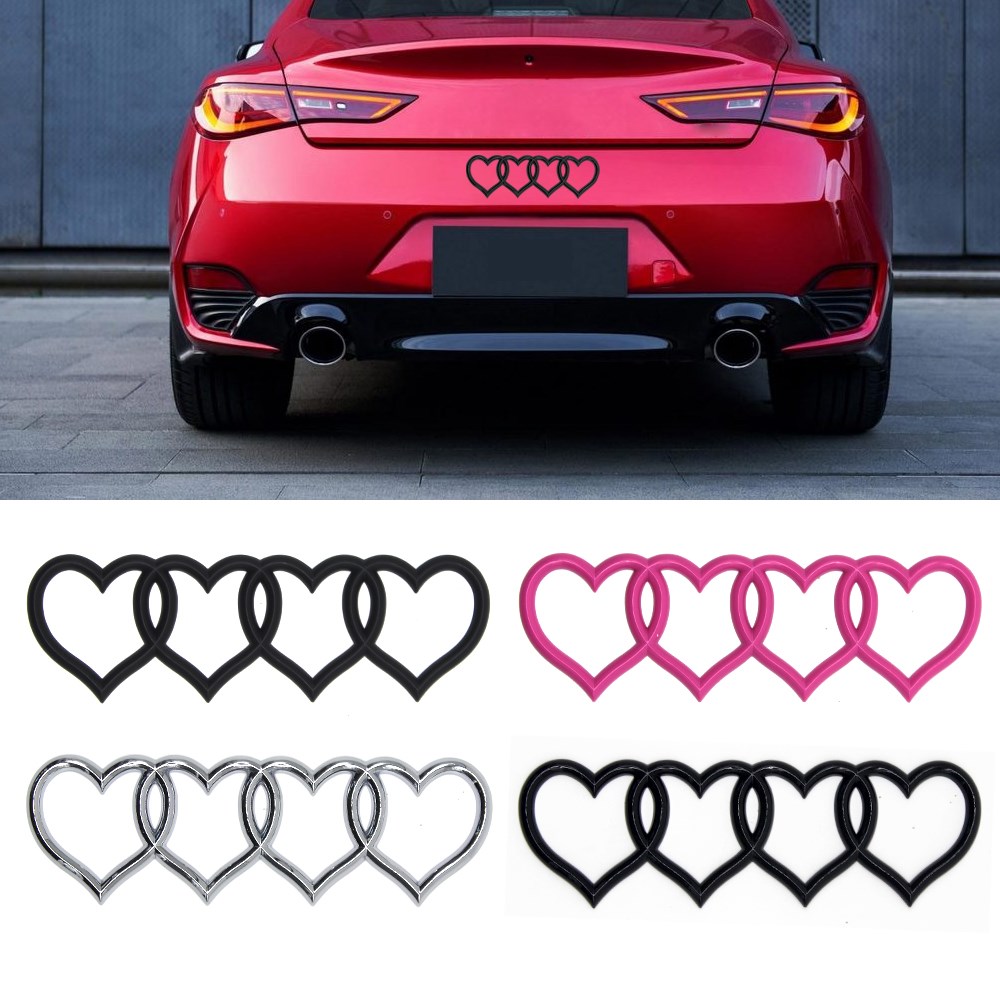 Love Heart Logo Rear Trunk Badge Emblem Decal Sticker Replac