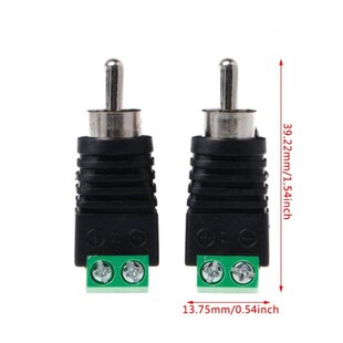 3Pcs RCA Male Plug to AV Terminal Connector Video AV Balun 2