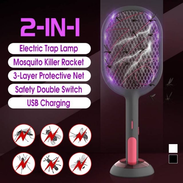 3000V Electric Insect Racket Swatter Zapper USB 1200mAh USB