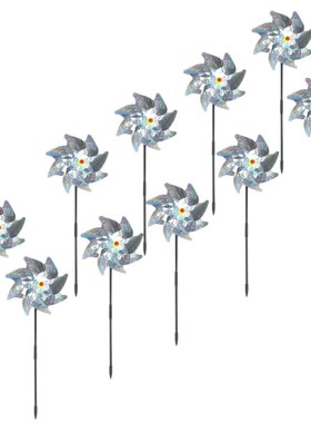 10PCS Anti Bird Windmill Bird Repeller Windmill Sparkly Silv