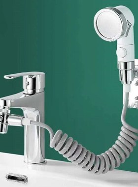 Bathroom Wash Face Basin Water Tap External Shower Head Two