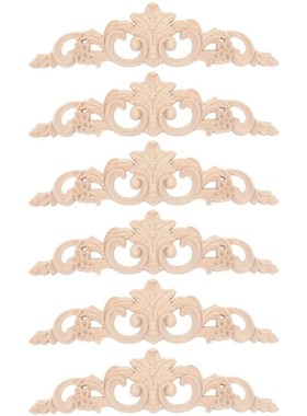 6Pcs Onlay Wood Mouldings Wood Applique Wood Decal Carved Un