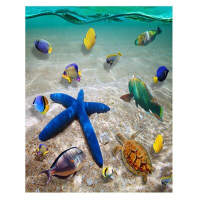 3D  Ocean Floor Stickers Bedroom Living Room Detacha
