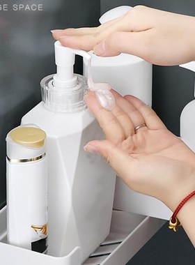 Bathroom Organizer Punch-Free Corner Shelf Wall Mounted Bath