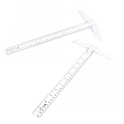 Plastic T Shape Ruler Clear Transparent Measurements Straigh