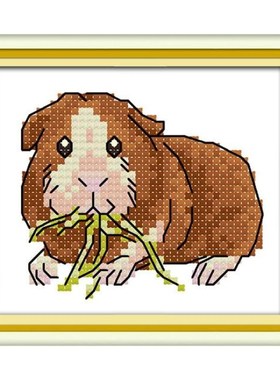 Cute Hamster DIY Handmade Needlework Counted 14CT Printed Cr