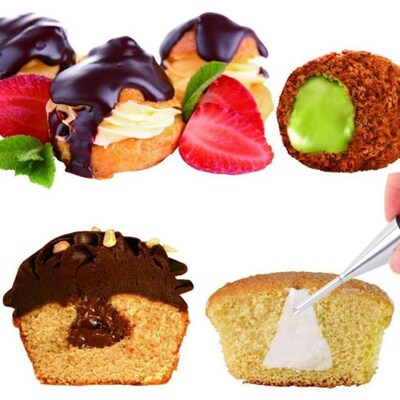 6pcs/set Cream Icing Piping Nozzle Tip Stainless Steel Puff