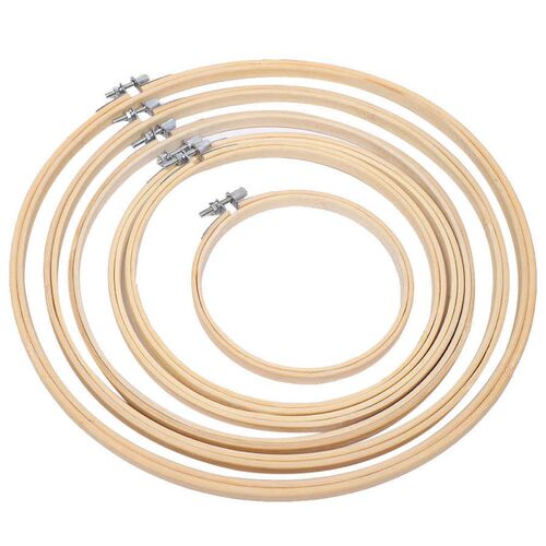 Sewing Tools 6Pcs Embroidery Hoops Circle Cross Stitch Hoop