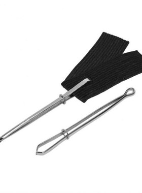 2Pcs Stainless Steel Clips Elastic Threader Belt Wearing Rop