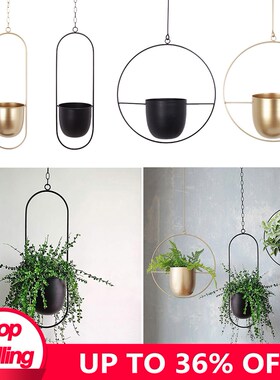 Iron Hanging Flower Pot Decorative Swinging Flower Basket Wa