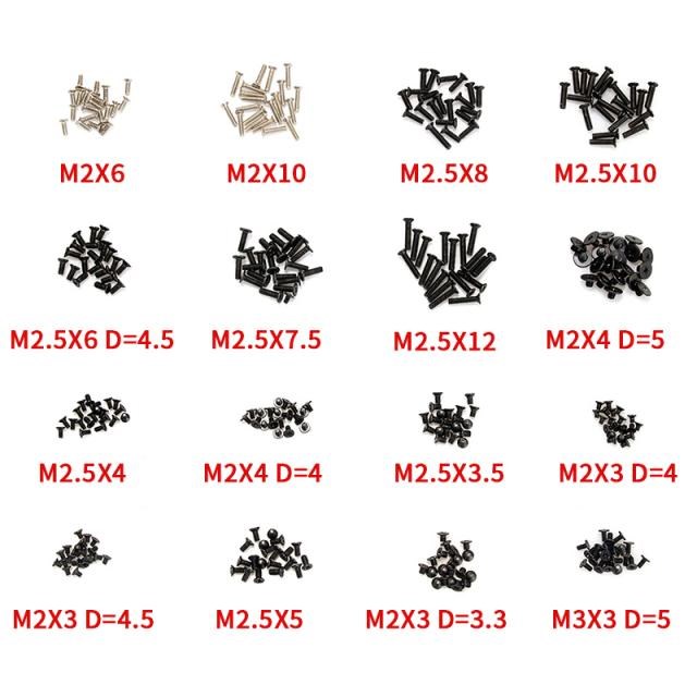 320pcs M2 M2.5 M3 Flat Head Phillips Screws Laptop Computer