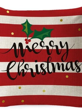 Christmas Sofa Pillow Case Linen Cute Elk Cushion Cover Pill