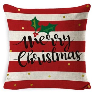 Christmas Sofa Pillow Case Linen Cute Elk Cushion Cover Pill