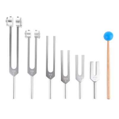 6Pcs/Set Aluminum 128Hz-4096Hz Tuning Fork Kit Healing Sound