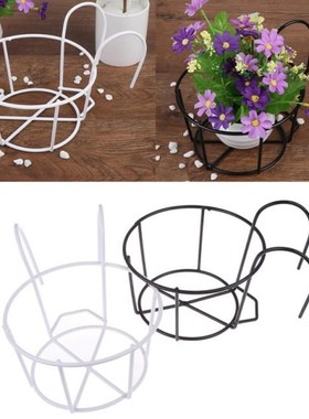 2Sizes Hanging Plant Iron Racks Balcony Round Flower Pot Rac