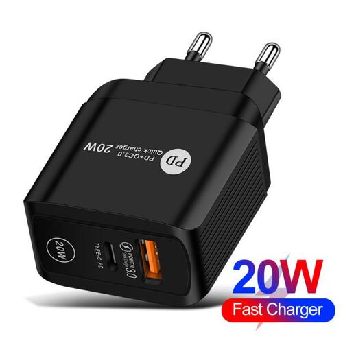PD 20W QC 3.0 USB Type-C Quick Charger Adapter 5V Volt 3A Fo