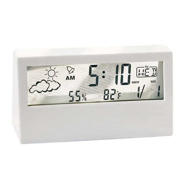 Transparent Screen Weather Station Alarm Clock Indoor Hygrom