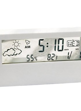 Transparent Screen Weather Station Alarm Clock Indoor Hygrom