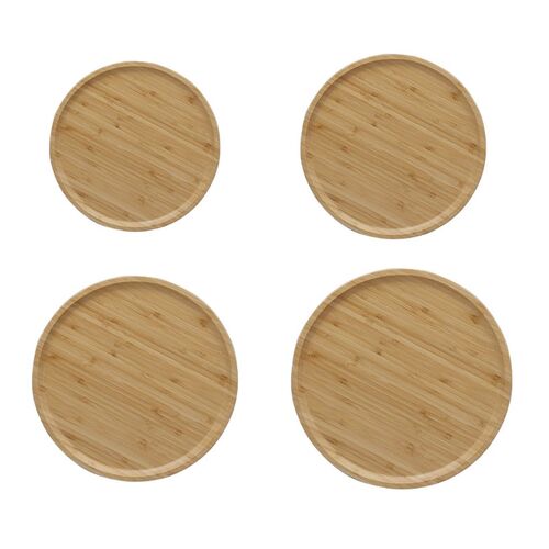 20/25/30/32cm Round Wood Serving Tray Dining Plate Decorativ