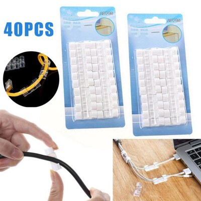 40pcs Self-adhesive Wire Organizer Securing Cable Clips Clam